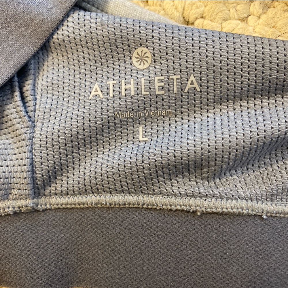 Athleta‎ Gray Supplex Lycra Halter Crossover Sports Bra Size Large Yoga Pilates - Picture 4 of 6